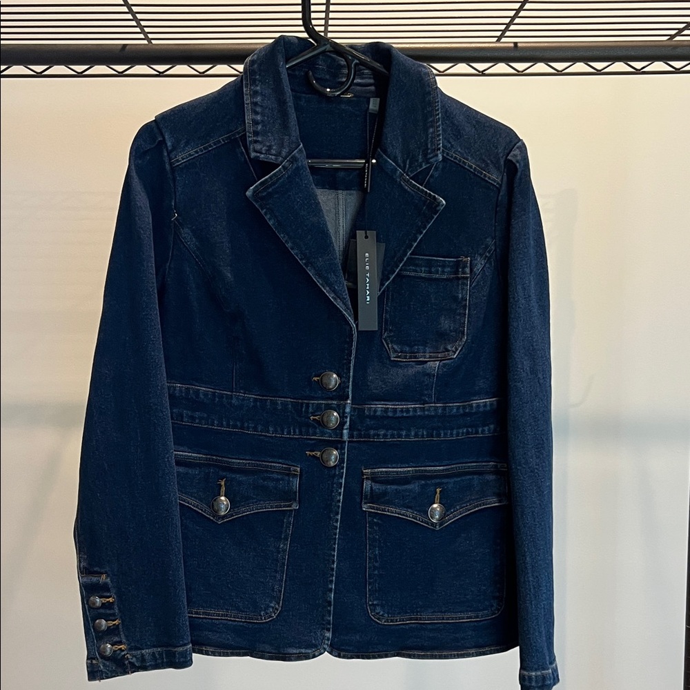 Elie Tahari Dark Indigo Denim Jacket